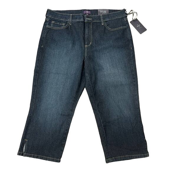 NWT NYDJ Women's Plus Size Crop Jeans Dark Wash Size 14W - Picture 1 of 7